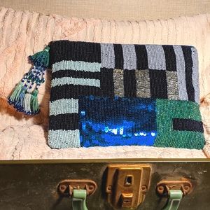 Anthropologie Jasper & Jeera Fully Beaded Clutch